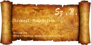 Szanyi Magdolna névjegykártya